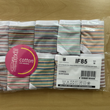 10IF85 - KIT CALCINHA BONECA INFANTIL COTTON LISTRAS SORTIDAS COM VIES PERNA E CINTURA - KIT COM 10 PECAS