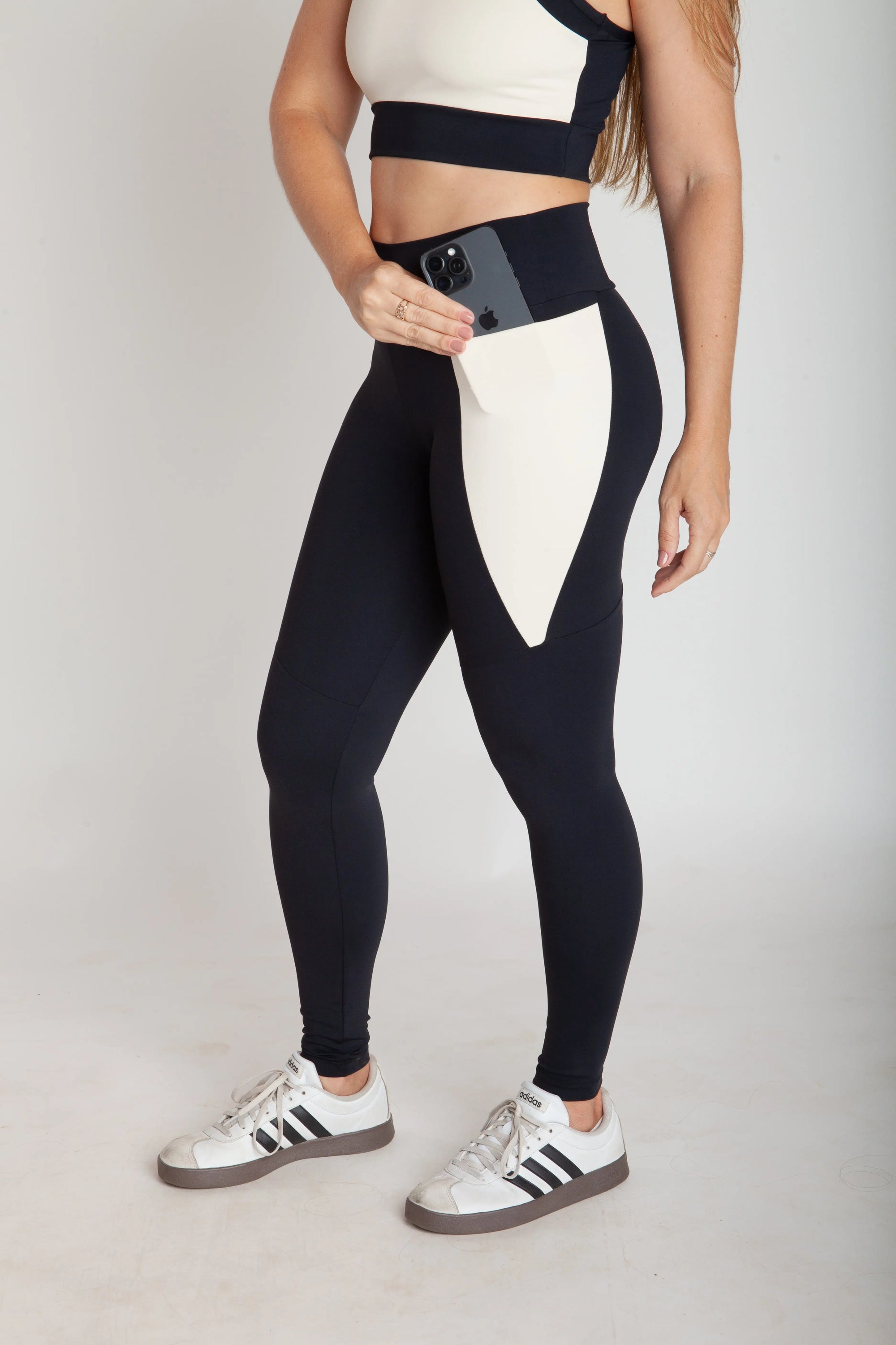 Legging Fitness Bolsos Laterais Bicolor - NLB63