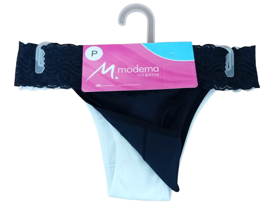 KT2615 - KIT BIQUINI COM RENDA E MICROFIBRA COM FUNDO DE ALGODAO - KIT COM 2 PECAS
