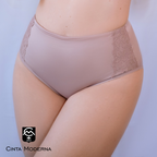 Calça Pós Parto Frente Dupla com Detalhe em Renda - 6035