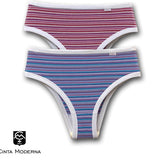 KT2506 - Kit Calça com Viés - Contém 02 Peças - Listras Sortidas