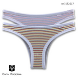 KT2517 - Kit Biquini com Viés - Contém 02 Peças - Listras Sortidas