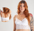 Sutiã Cropped em Renda Bojo Duplo com Arco - 75